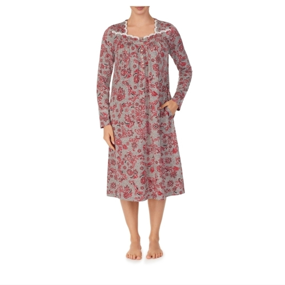 SECRET TREASURES Heather Gray Scroll Nightgown